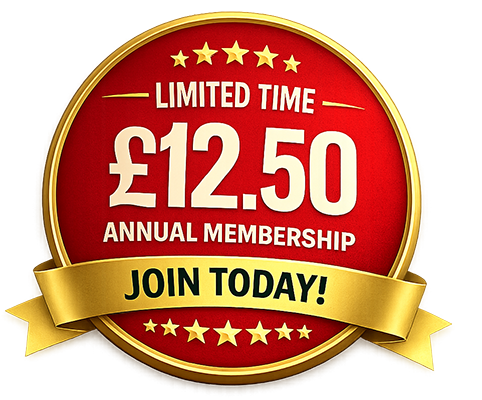 Limited Time £12.50 Annual Membership